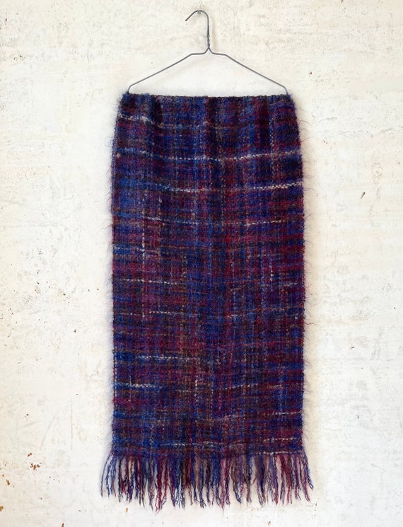 Vintage 80’s Purple Multicolor Mohair Plaid Wool … - image 4