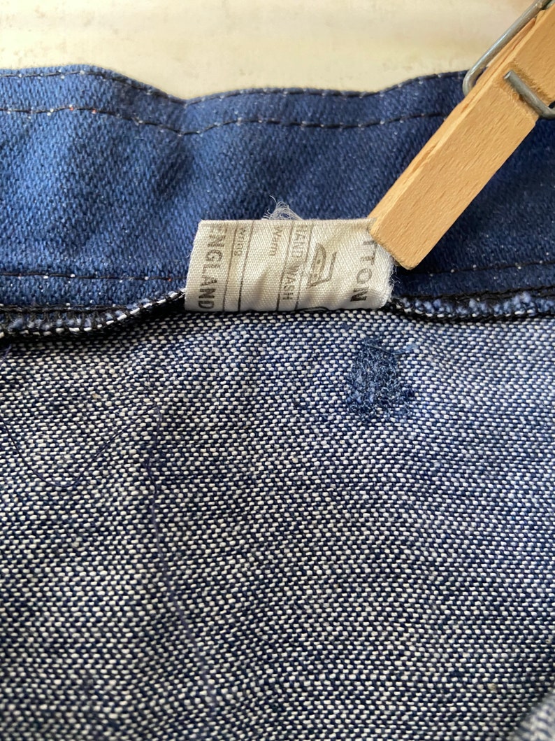 Vintage 70\u2019s Utility Pocket A Line Denim Skirt sz 26\u201d Waist Sm Xs