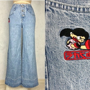 Vintage 90's Y2K Jnco Girlie Stuff Embroidered Wide Leg