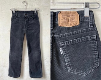 Vintage 70’s Kids Levi’s White Tab Grey Corduroy Jeans sz 23” Waist 22” Inseam Sz 9