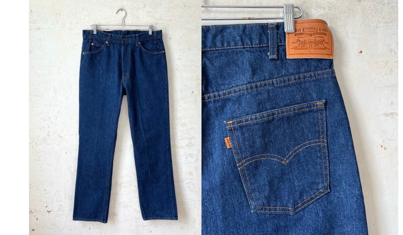 Vintage 70's 80's Levi's 509 Orange Tab Dark Denim Straight