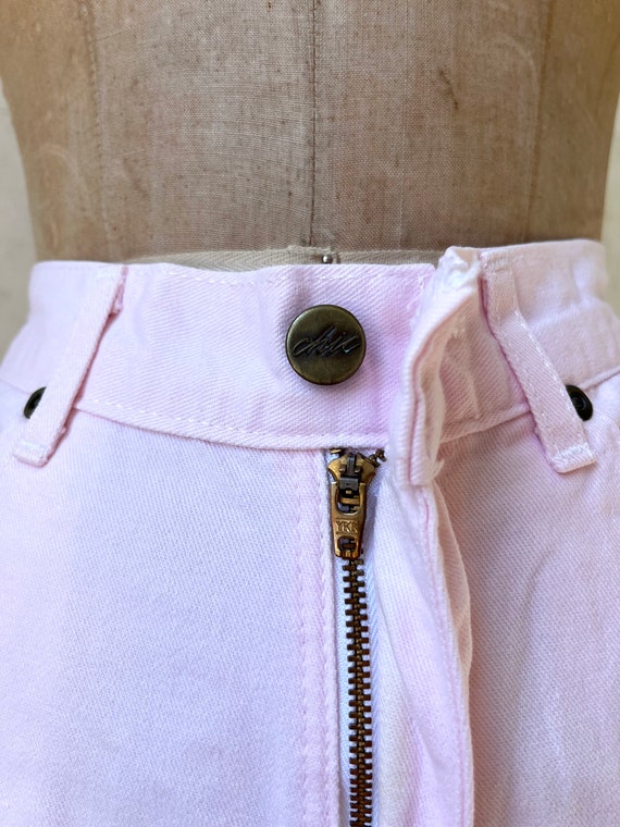 Vintage 80's Chic Pale Pink Denim Taper Leg Mom J… - image 4