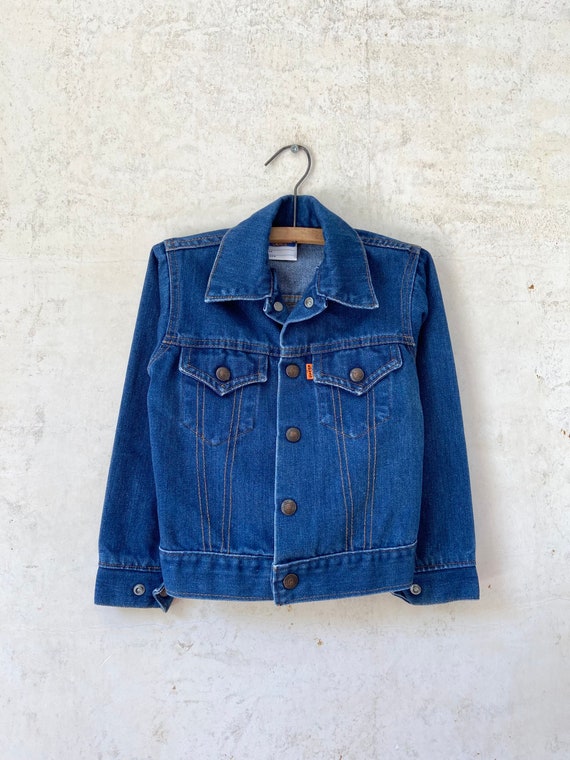 Vintage 70’s Levi’s Kids Orange Tab Denim Trucker… - image 2