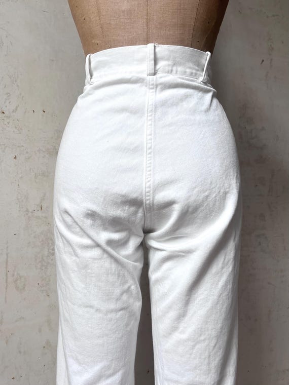 Vintage 40's USN White Sailor Deck Pants Military Trousers