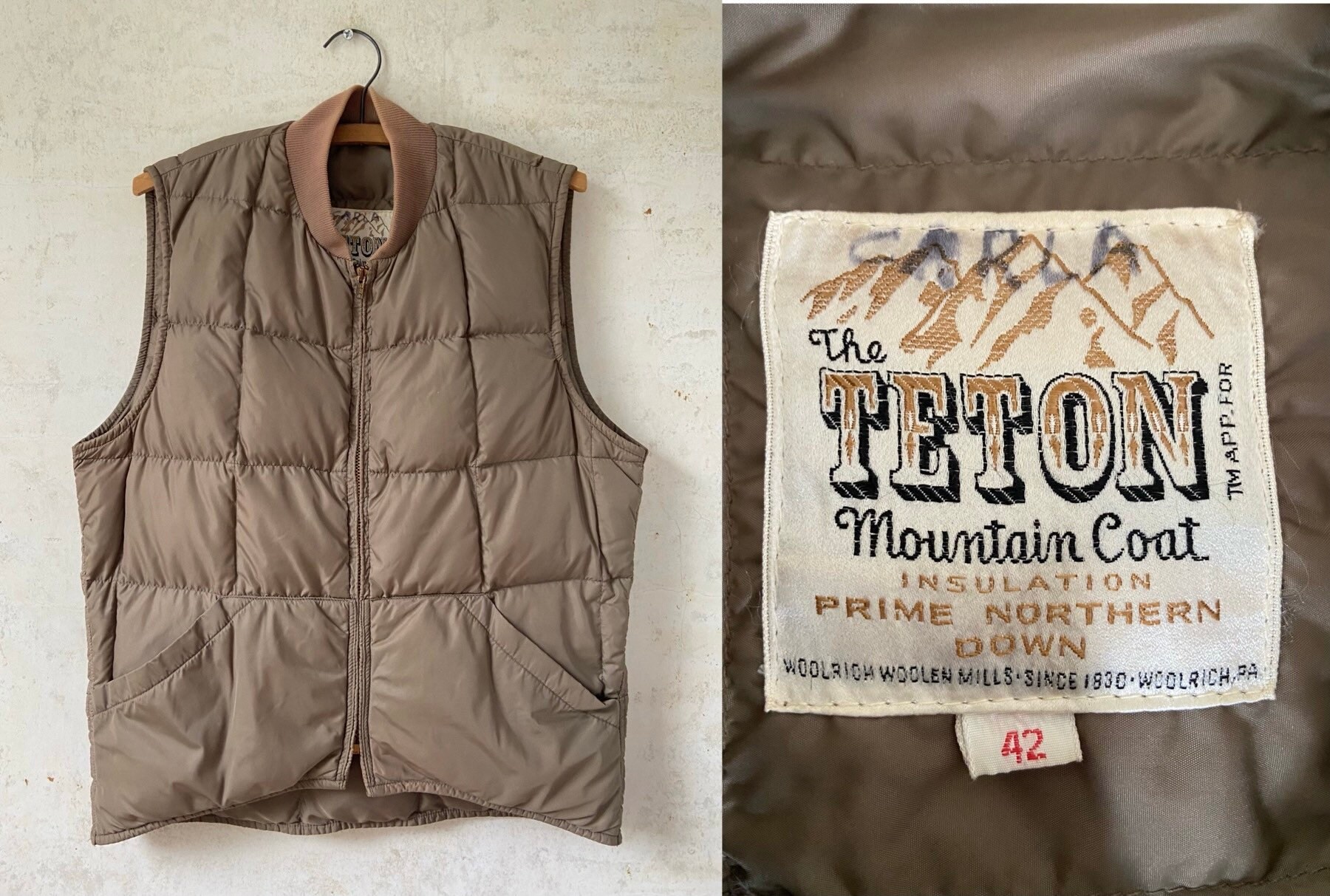 Vintage 60s 70s Woolrich Teton Mountain Coat Tan Down Puffer - Etsy