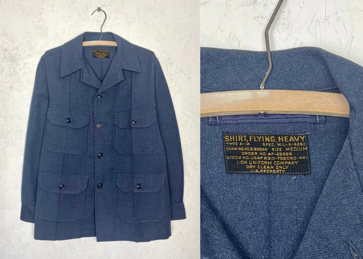 米軍　実物　50s USAF A-1A FlyingShirtJacket 50s USAF A-1A（Vintage 1950s Type A-1A Heavy Flying Shirt
