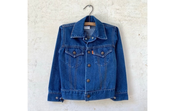 Vintage 70’s Levi’s Kids Orange Tab Denim Trucker… - image 1