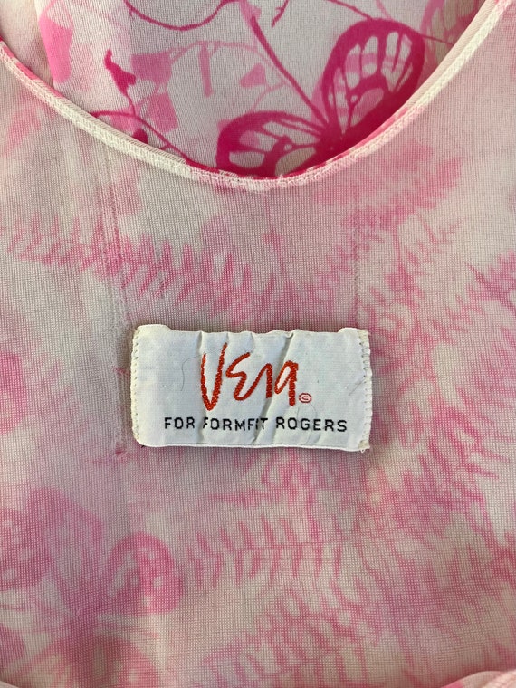 Vintage 70’s Vera for Formfit Rogers Pink Floral … - image 8