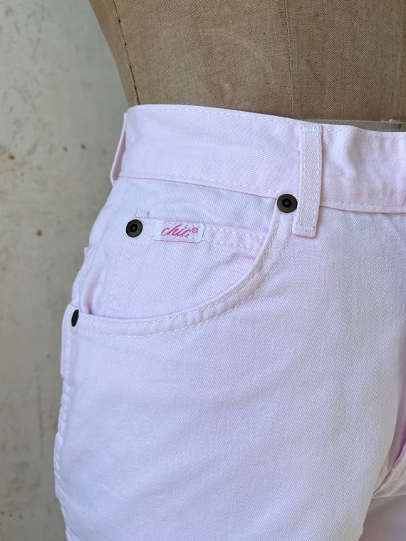 Vintage 80's Chic Pale Pink Denim Taper Leg Mom J… - image 5