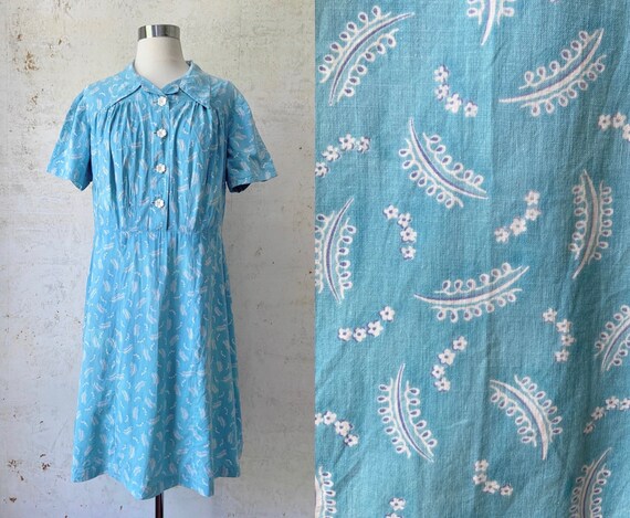 Vintage 30’s 40’s Feedsack Floral Print Handmade P