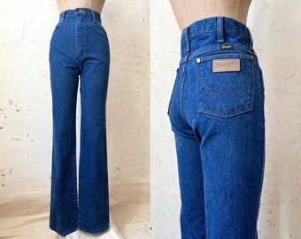 Vintage 80er Wrangler Dark Denim 936DEN Boot Cut Cowboy Jeans Größe 33 "Taille 35" Schrittlänge Md Tall