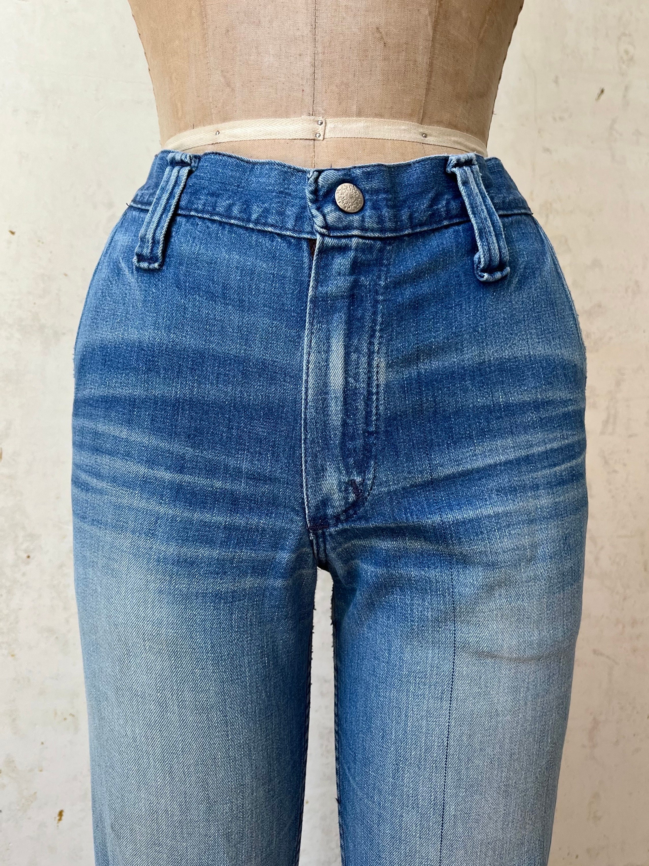 Vintage 70's JC Penney Patched Faded Thrashed Bell Bottoms Vintage 70's JC Penney Patched Faded Thrashed Bell Bottoms