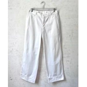Vintage 40’s 50’s Rare White Army Chino Suspender Dress Pants Twill Military Fatigue Pants Trousers Button Fly 32” Waist 31” Inseam Sm