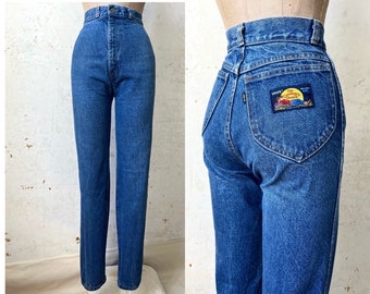 Vintage 70's Levi's The Cowboy's Choice Navy Tab Faded Denim Taper Leg Jeans sz 26" Cintura 30 1/2" Entrepierna xs