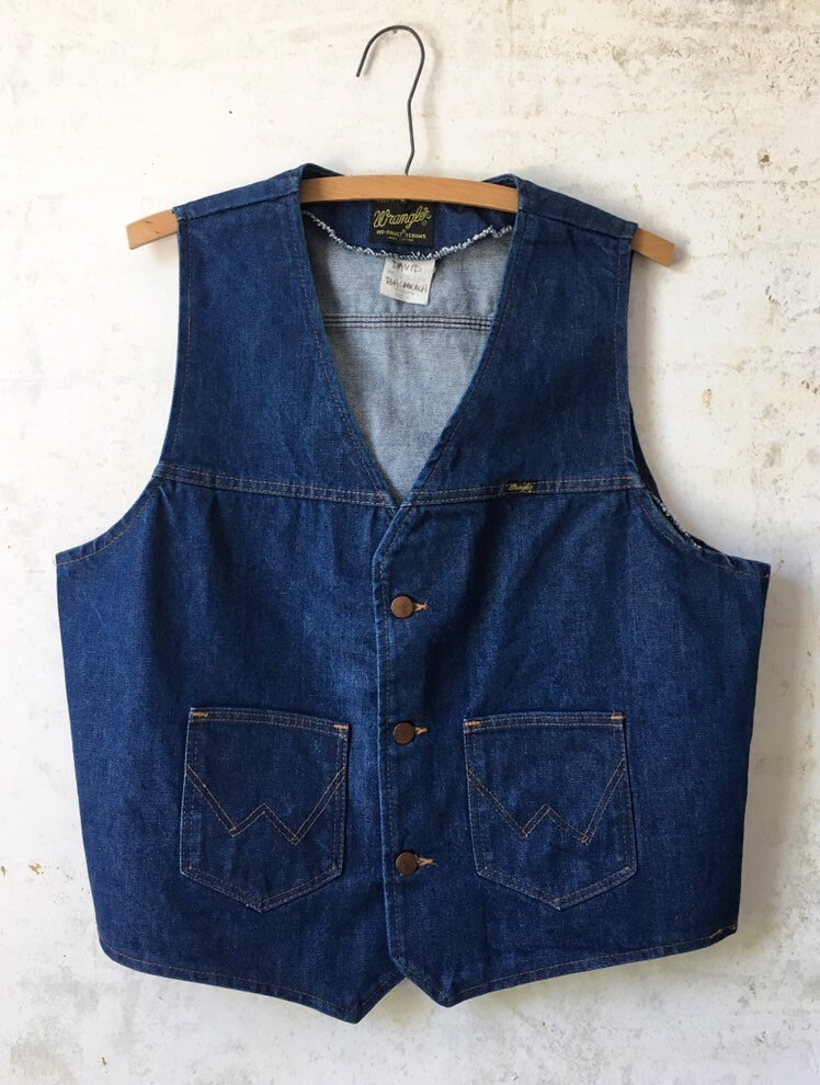 Vintage 70's Wrangler Denim Vest Mens 
