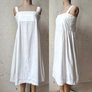 Vintage 1910’s 20’s Edwardian Make-Do Depression Style Wmbroidered Cotton Handmade Dress Patched Repaired sz 34” Chest Sm