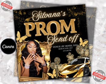 Red Prom Send off Flyer, DIY Prom Flyer, Prom Canva Template, Prom Send ...