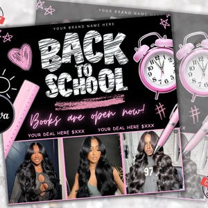 Back to School Booking Flyer, Back 2 School Sale Flye, Hair Sale Flyer, Back 2 School Flyer, Lashes, Hair Flyer, Braids Flyer Template