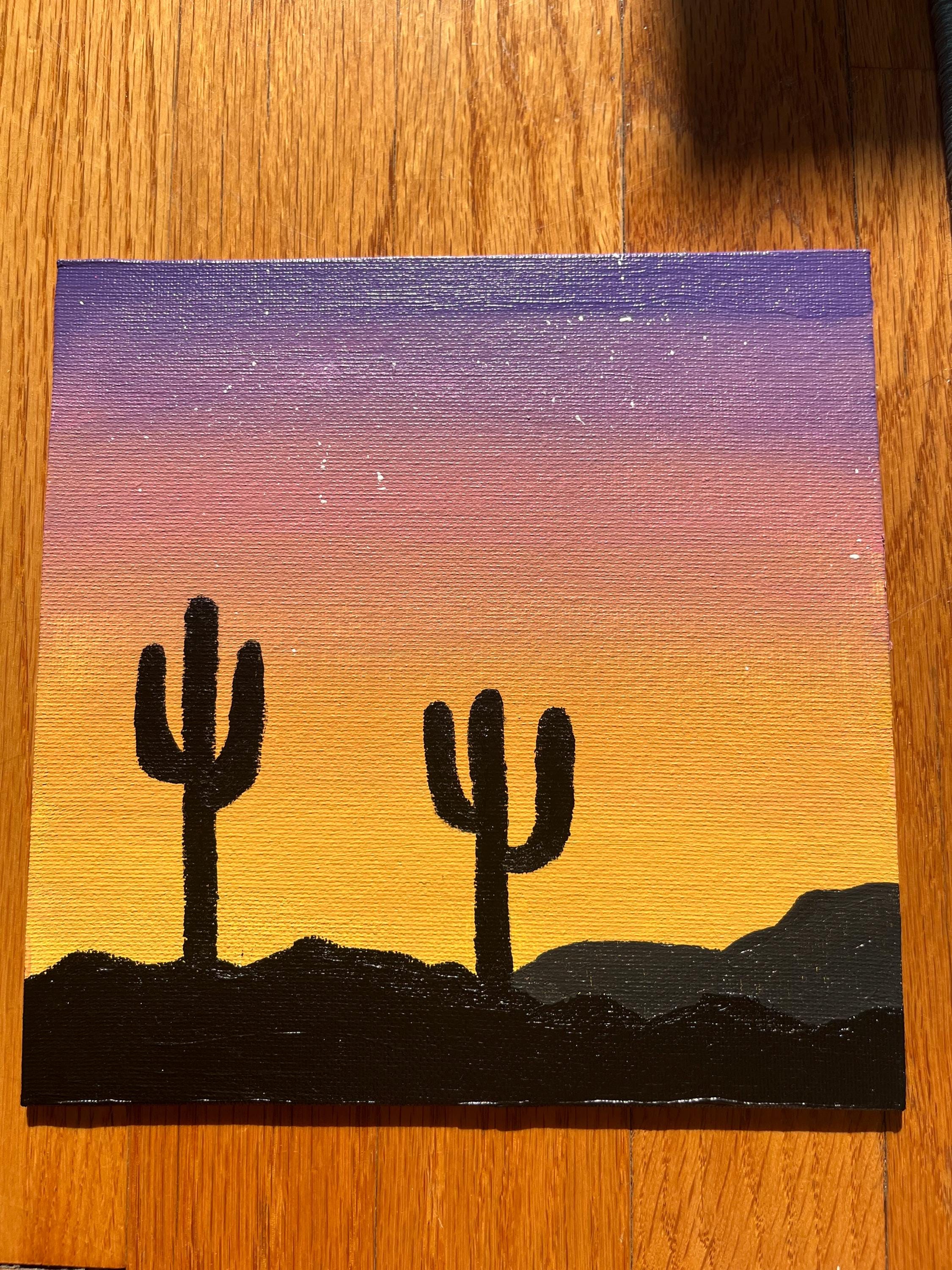 Desert Sky Acrylic Painting on Canvas