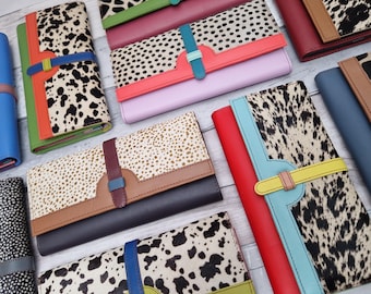 Recycled Leather Animal Print Wallet: Nidhi Design, Multi-Compartment Purse