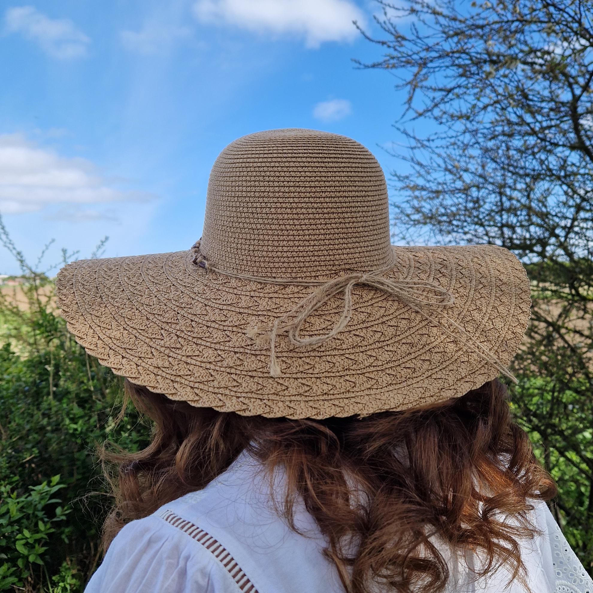 Handcrafted Paper Straw Sun Hat Foldable Wide Brim Packable Beach Travel Wide Brim Paper Sun Hat: Foldable Travel Beach Hat With  main image 3