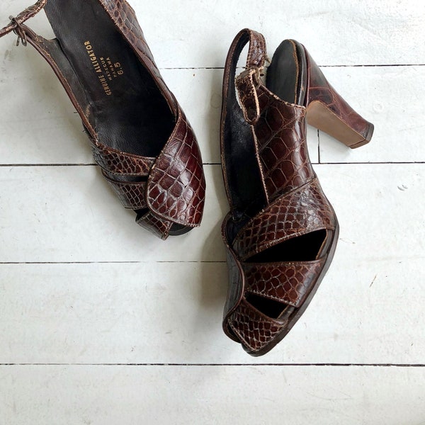 Panama peeptoes | vintage 1940s shoes | 40s shoes 6.5