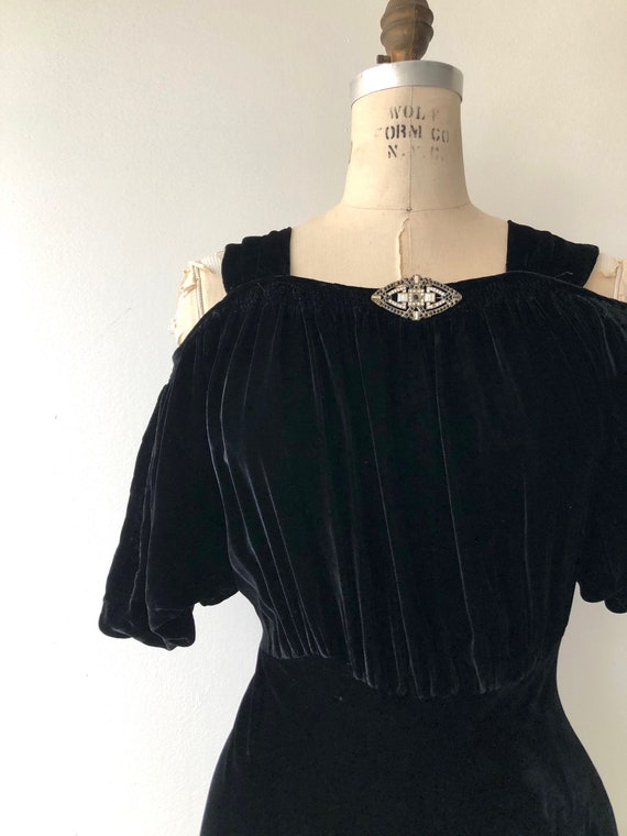 Aphaea silk velvet gown | 1930s silk velvet dress… - image 7