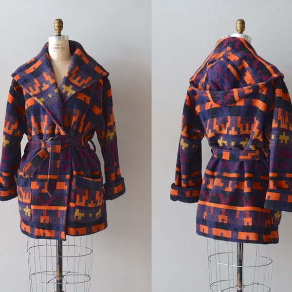 Pendleton blanket coat / wool blanket coat / wool wrap trench