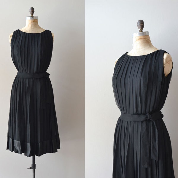 Noblesse Oblige dress / vintage 1960s dress / black silk chiffon 60s dress