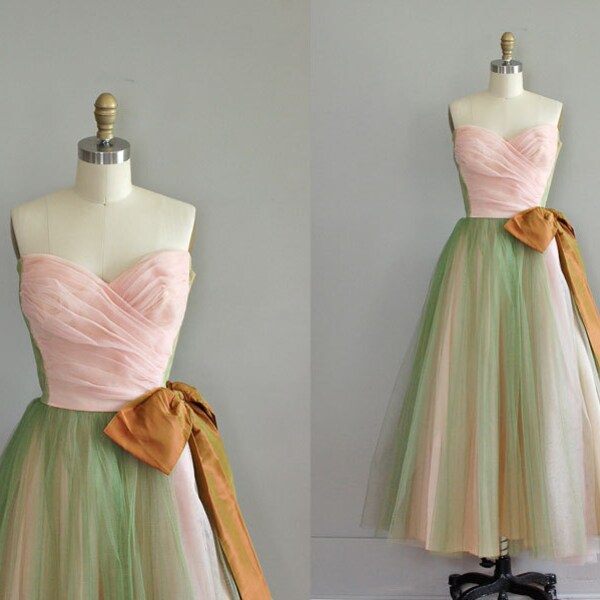 1950s dress / vintage 50s party dress / Fortune's Darling