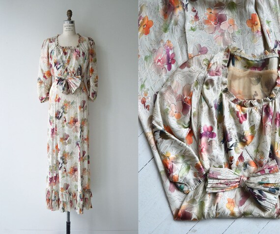 Lark House silk dress | vintage 1930s floral dress