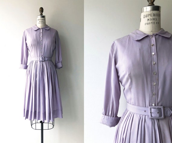 Wisteria shirtwaist | 1950s shirtdress | 50s cotto