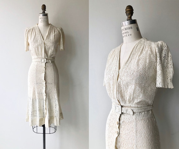 Nelly Don dress | 1930s lace dress | vintage 30s d