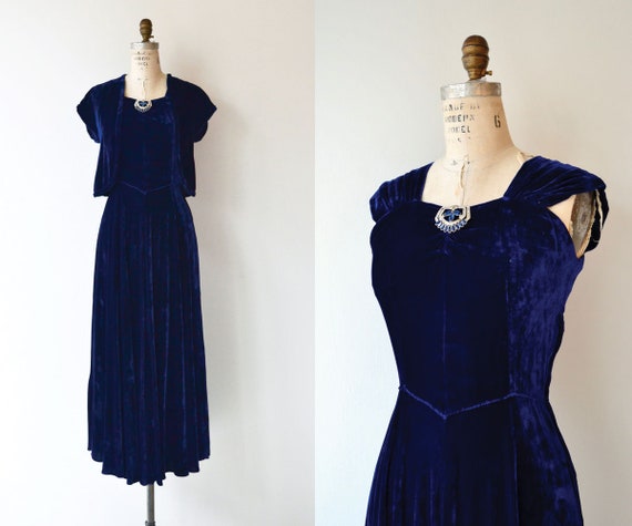 Rialto silk velvet dress | 1930s silk velvet dress | long 30s dress Rialto silk velvet dress | 1930s silk velvet dress | long 30s dress