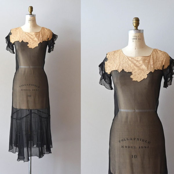 silk chiffon 20s dress / vintage 1920s dress / Longshadows dress
