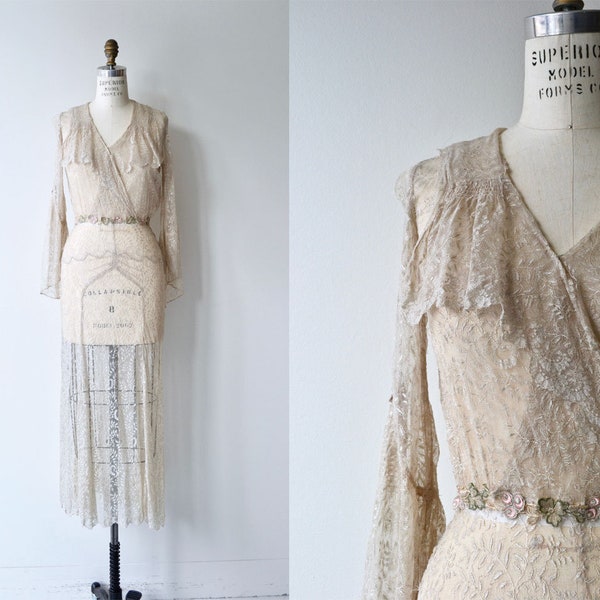 Blythe lace wedding gown | 1930s silk lace wedding dress | vintage 30s wedding dress