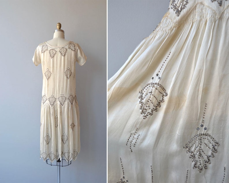 Starla beaded dress vintage 1920s dress beaded silk 20s dress image 3