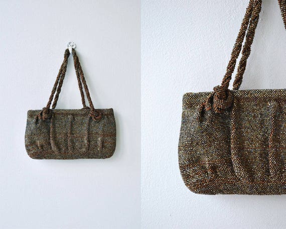 Bronze Age handbag | vintage 1930s beaded purse |