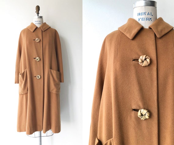 Toffee cashmere coat | 1950s swing coat | vintage