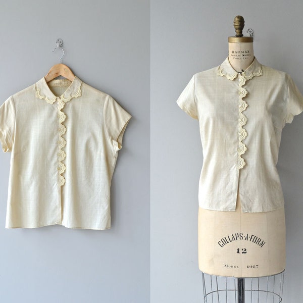 Lorelie blouse • 1950s linen blouse • vintage 50s blouse