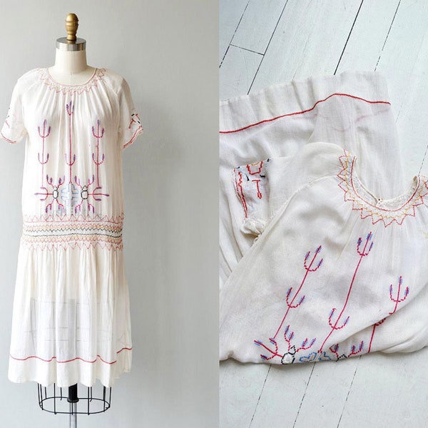 Little Bohemia dress | antique 1920s dress | vintage embroidered 20s folk dress