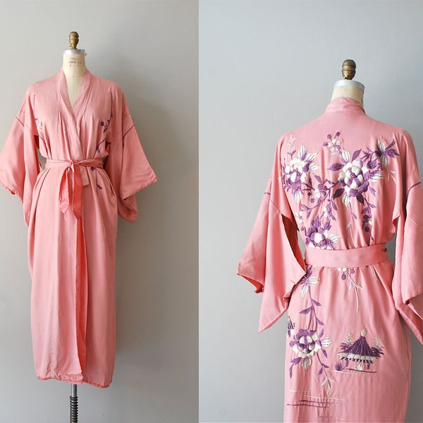 1920s silk kimono robe / 20s lingerie / Katsura kimono