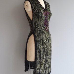 Rozanova knit tabard rare 1920s wool knit dress metallic knit 20s tabard image 2