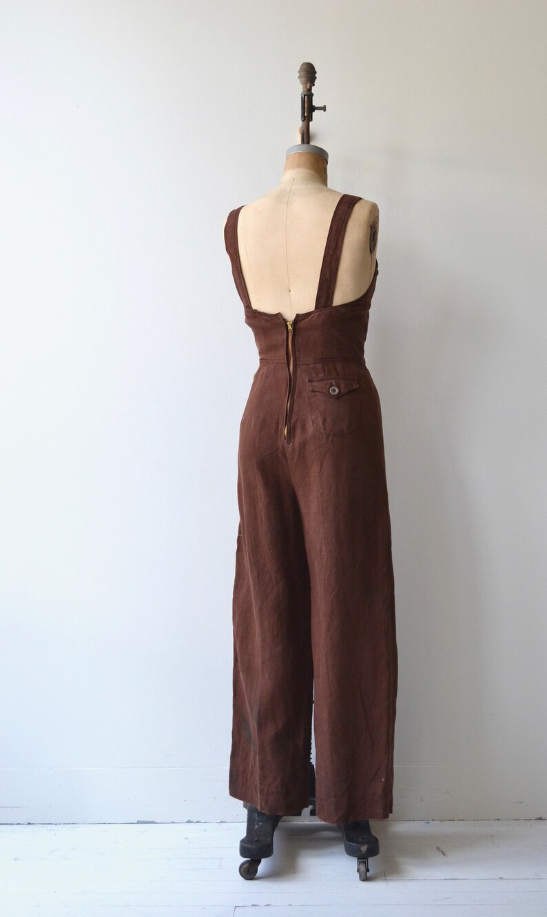 Land Girl linen overalls 1930s linen workwear vintage 30s Etsy