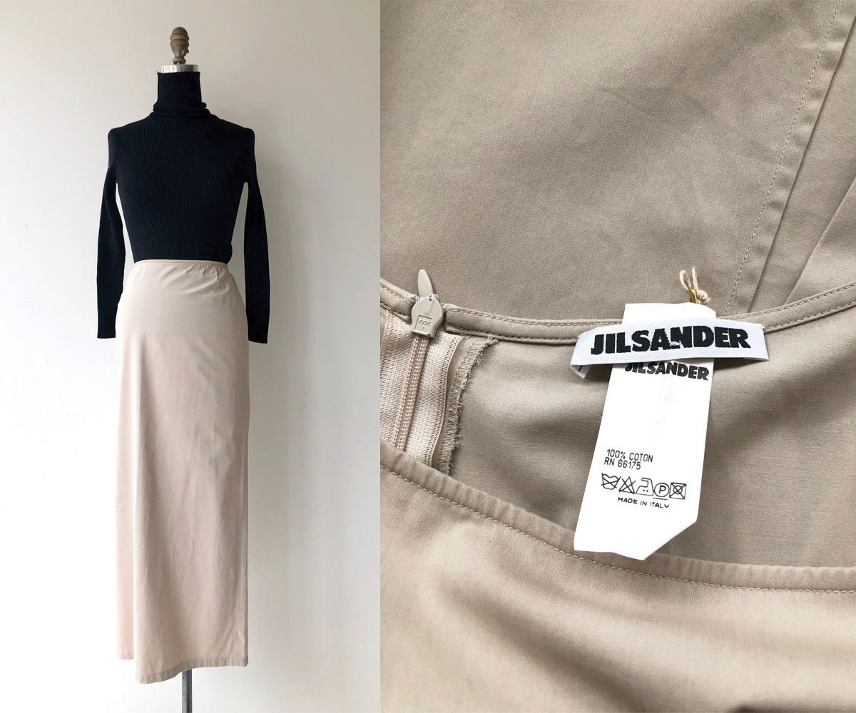 スカート JIL SANDER 90 SKIRT M 1990s Jil Sander Black Pencil Skirt Cotton Wool Blend