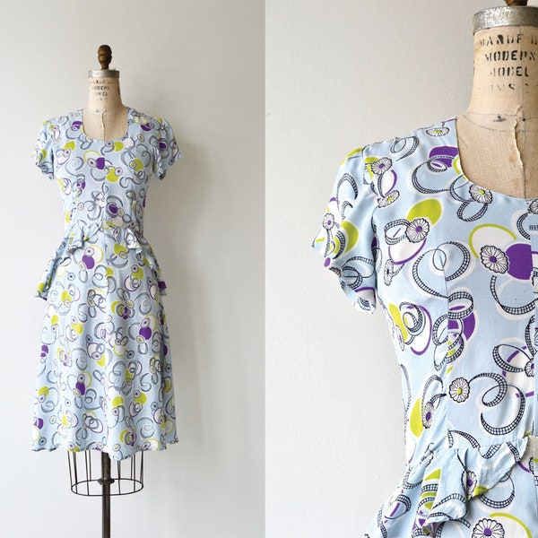 Notions silk dress | vintage 1930s dress | silk 30s dress