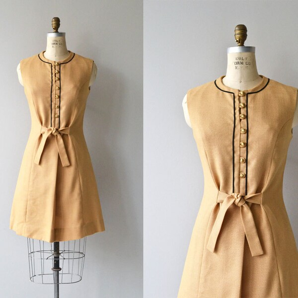 Musetel dress • vintage 1960s dress • linen 60s shift dress