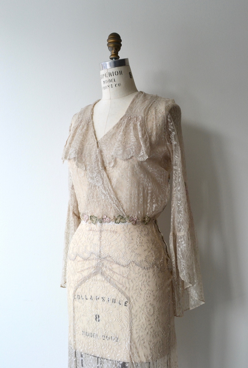 Blythe lace wedding gown 1930s silk lace wedding dress vintage 30s wedding dress image 3