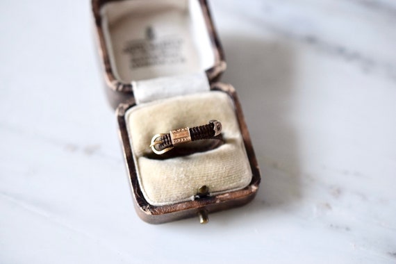 Antique Victorian 15K mourning ring | 1850s hair … - image 7