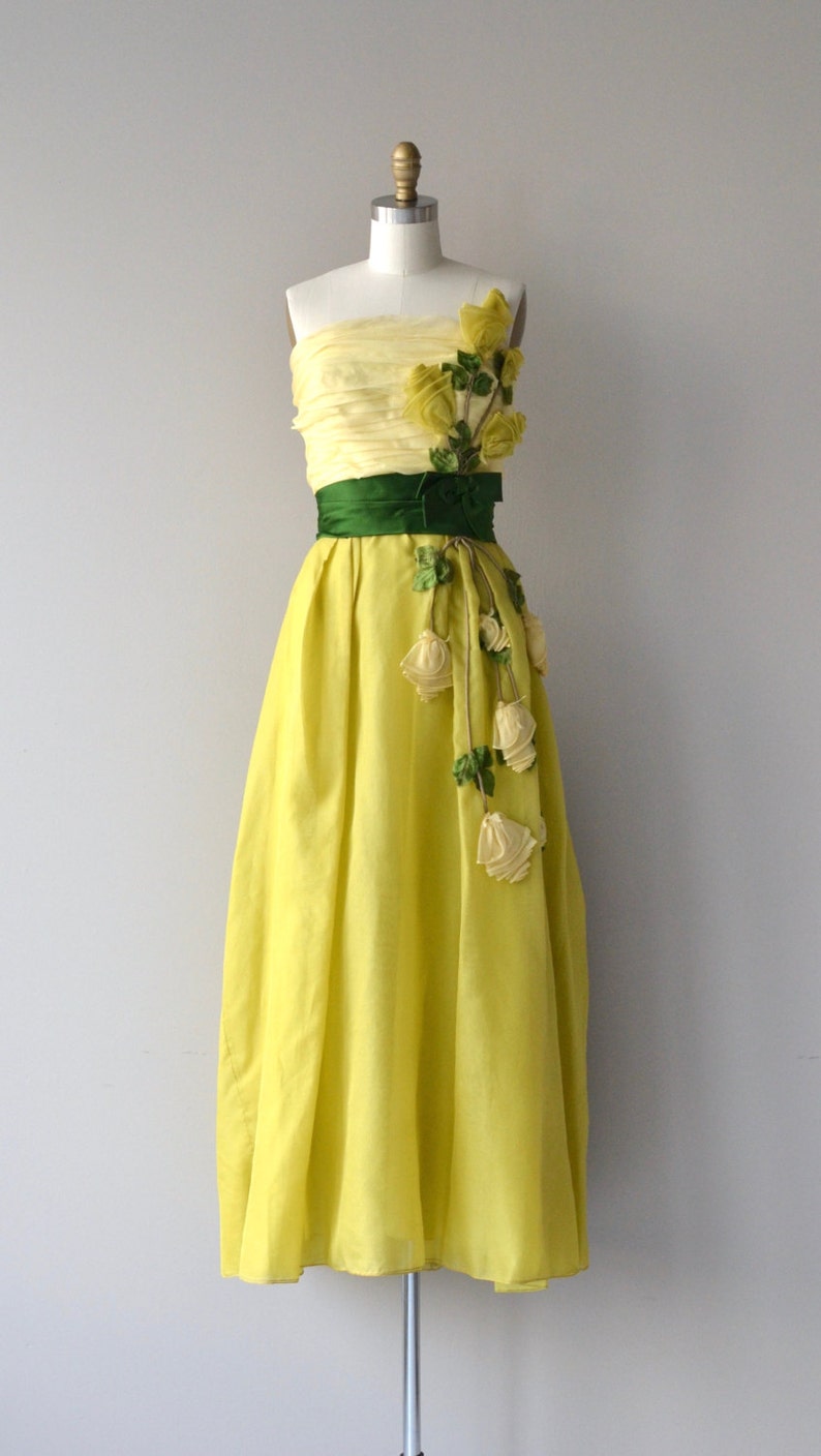 Philip Hulitar silk gown vintage 1950s dress formal 50s dress image 3